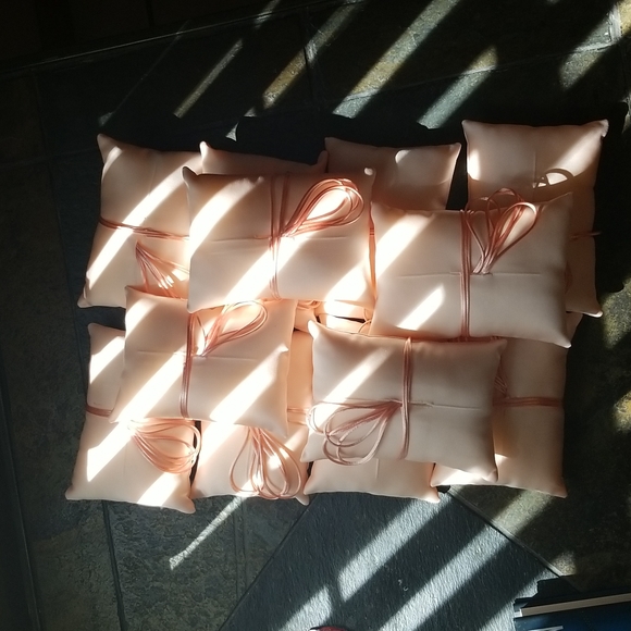 Set of 12 Wedding Ring Pillows Peach New Baby Shower Favors - Picture 3 of 4